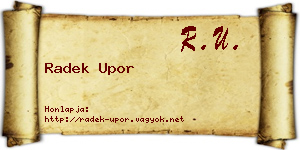 Radek Upor névjegykártya